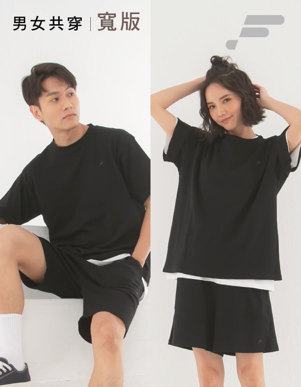 Label F 厚磅寬版刺繡T